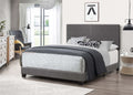 7565 Home source regents gray faux leather queen bed set