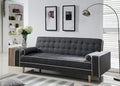 7567-GY Marleen gray linen like fabric click clack folding futon sofa bed