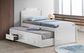 7591-WH Harriet bee riley captains style white finish wood twin size bed with storage trundle bed