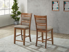 Graven 6-Piece Antique Brown Counter Height Dining Set with Storage Pedestal, Bench & Butterfly Leaf - 7802-6PC