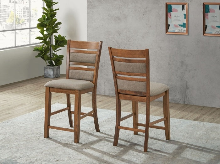 Graven 6-Piece Antique Brown Counter Height Dining Set with Storage Pedestal, Bench & Butterfly Leaf - 7802-6PC