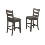 7-Piece Grey Counter Height Dining Table Set with Butterfly Leaf & Padded Chairs - 7815-7PC