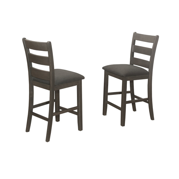 7-Piece Grey Counter Height Dining Table Set with Butterfly Leaf & Padded Chairs - 7815-7PC