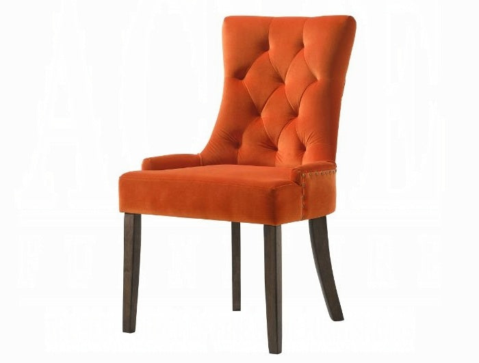 Acme 77170-7PC 7 pc Farren weatherd oak finish wood dining table set scoop chairs