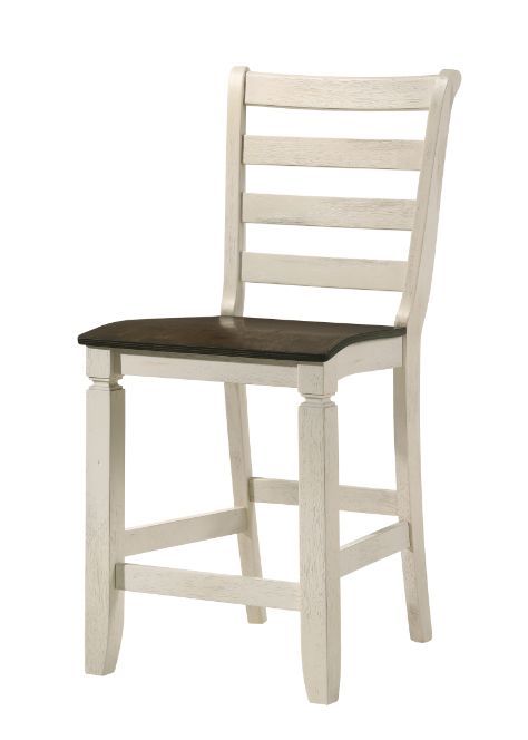 Acme 77183 Set of 2 Gray barn rooney tasnim antique white oak finish wood counter height dining chairs
