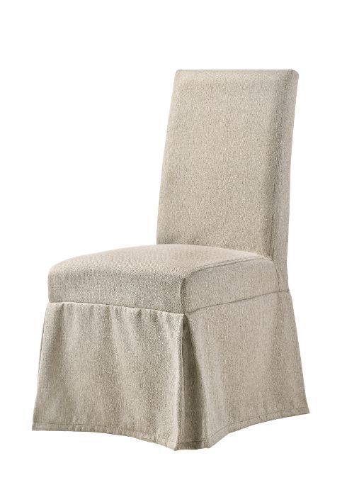 Acme 77188 Set of 2 Gracie oaks demello faustine tan fabric parson style side chairs