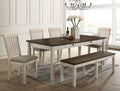 Acme 77190-92-93 6 pc Gray barn rooney fedel antique white oak finish wood dining table set