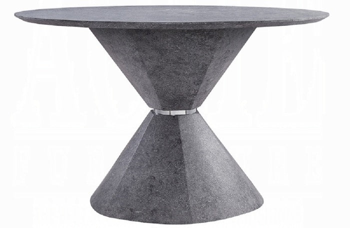 Acme 77830-32 5 pc Red barrell studio ansonia faux concrete finish round dining table set