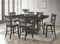 7801-7PC  7 pc Graven grey finish wood storage pedestal base counter height dining table set