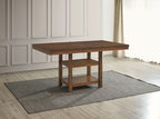 Graven 6-Piece Antique Brown Counter Height Dining Set with Storage Pedestal, Bench & Butterfly Leaf - 7802-6PC