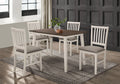 7809-5PC  5 pc Red barrell studio taupe and walnut finish wood dining table set padded seats