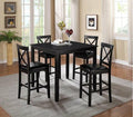 7820-5PC 5 pc Red barrel studio titsworth black finish wood counter height dining table set