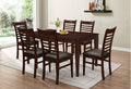 Sisko 7-Piece Dining Table Set – Dark Brown Wood Finish with Faux Leather Padded Chairs – 7812BR-7PC