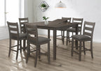 7-Piece Grey Counter Height Dining Table Set with Butterfly Leaf & Padded Chairs - 7815-7PC