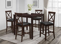 7821-5PC 5 pc Red barrel studio titsworth espresso finish wood counter height dining table set