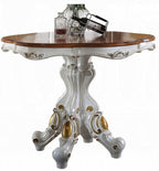 Acme 78210-12 5 pc Astoria grand picardy antique pearl and cherry finish wood 48" round counter height dining table set