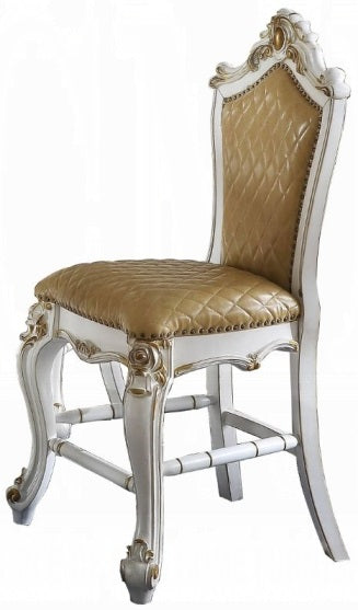 Acme 78210-12 5 pc Astoria grand picardy antique pearl and cherry finish wood 48" round counter height dining table set