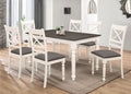 7827-7PC 7 pc Winston porter willy ivory and gray finish wood dining table set