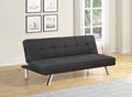 7902 Latitude run 67" black fabric tufted click clack folding futon sofa bed lounge