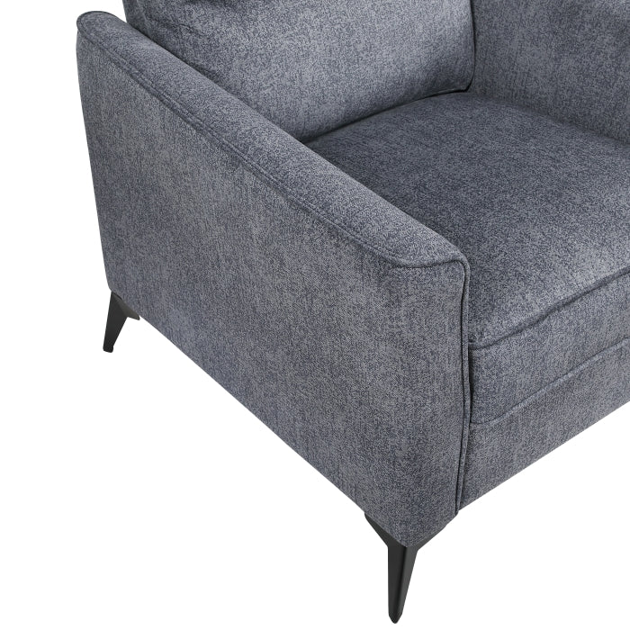 Tristan Grey Fabric Sofa & Love Seat Set – 9733DGY-SL