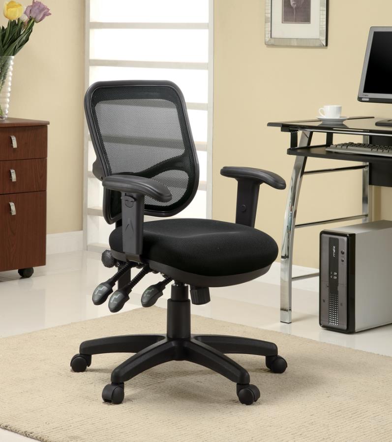 Coaster 800019 Hokku designs delta black mesh back and fabric seat office chair with casters