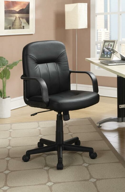 Coaster 800049 Orren ellis task chair black faux leather office chair with casters