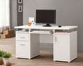 Coaster 800108 Latitude run gania tracy white finish wood office computer desk with file cabinet