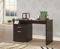Coaster 800109 Ebern designs chused espresso finish wood small office computer desk with file cabinet