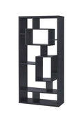 Coaster 800262 Wrought studio cyrus multi shaped shelves black finish wood bookcase shelf unit