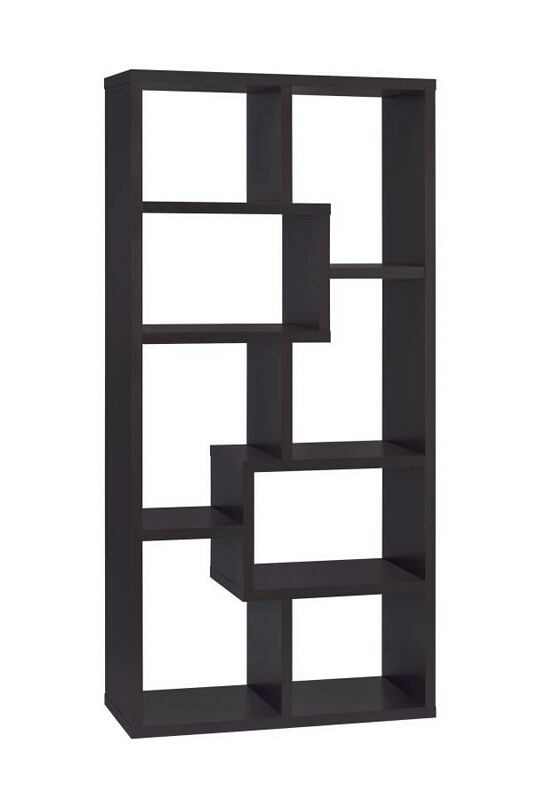 Coaster 800264 Wrought studio skaggs 35" wide espresso finish wood book shelf wall unit modern style