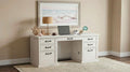 Altidore Distressed White 68-Inch 7-Drawer Executive Office Desk – 800796