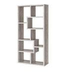 Coaster 801137 Wrought studio skaggs grey driftwood finish wood multi tier bookshelf with alternating size shelves