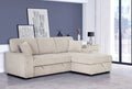 Clarke 2-Piece Beige Corduroy Sectional Sofa with Pull-Out Sleeper & Storage Chaise - 8012-2PC