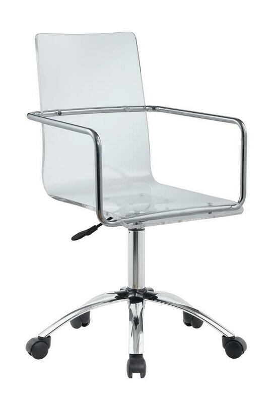 Coaster 801436 Modern design clear bent acrylic seat office chair with casters