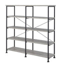 Coaster 801544 17 Stories thea blondelle analiese grey driftwood finish wood with black metal frame 5 tier shelf
