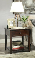Acme 80255 Darby home co eppler malachi walnut finish wood chair side end table with storage