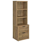 Coaster 802693-S3 3 pc Westpark mango finish wood bookcase shelf unit with USB ports and locking drawers