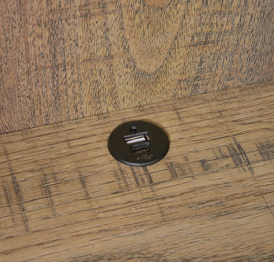 Coaster 802693-S3 3 pc Westpark mango finish wood bookcase shelf unit with USB ports and locking drawers