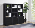 Coaster 802703-S3 3 pc Westpark black finish wood bookcase shelf unit with USB ports and locking drawers