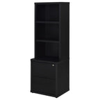 Coaster 802703-S3 3 pc Westpark black finish wood bookcase shelf unit with USB ports and locking drawers