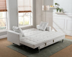 Taylorann 2-Piece White Faux Leather Sectional Sofa with Reversible Chaise & Sleeper – 8036-WH