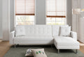 Taylorann 2-Piece White Faux Leather Sectional Sofa with Reversible Chaise & Sleeper – 8036-WH