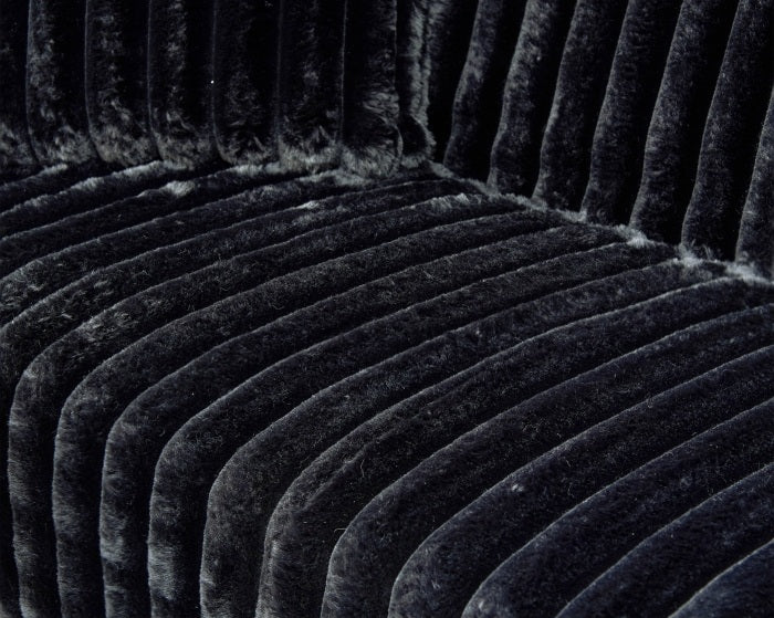 8040 2 pc Black corduroy fabric sectional sofa reversible chaise folding backs sofa