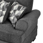 Dark Grey Chenille Fabric Reversible Chaise Sectional Sofa – 8042