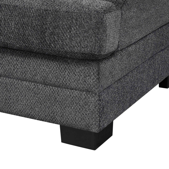 Dark Grey Chenille Fabric Reversible Chaise Sectional Sofa – 8042