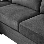 Dark Grey Chenille Fabric Reversible Chaise Sectional Sofa – 8042