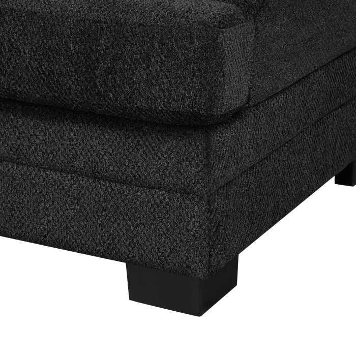 Black Chenille Fabric Reversible Chaise Sectional Sofa – 8043