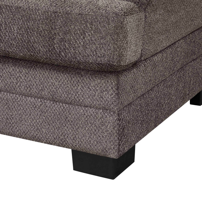 Dark Brown Chenille Fabric Reversible Chaise Sectional Sofa – 8045