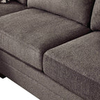 Dark Brown Chenille Fabric Reversible Chaise Sectional Sofa – 8045