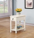 Acme 80513 Kloris white finish wood chair side end table with drawer